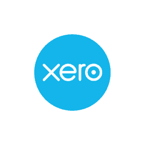 Xero logo in a blue circle with white text.